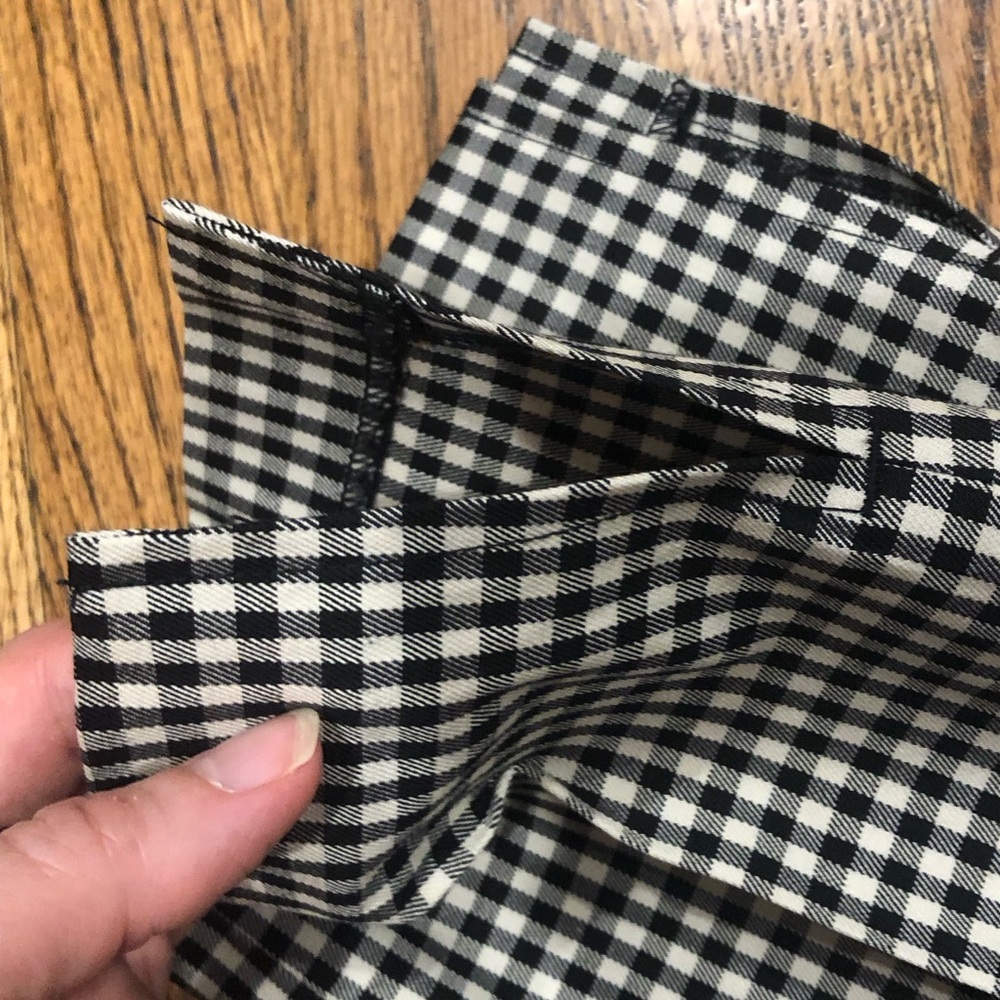 2/$30 Victor Alfaro Black White Check Plaid Ankle Pants Trousers Sz 10P - Picture 4 of 12